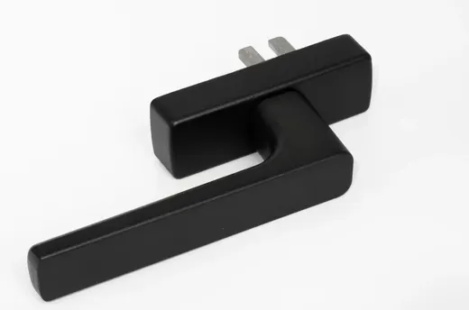 Matt black window handle, fork spindle